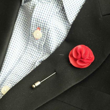 Pom Pom Pink Men's Flower Boutonniere / Buttonhole For Wedding,Lapel ...