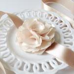 Ruffle Light Champagne Silky Flower With Champagne..