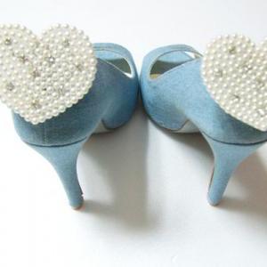 Heart Pearl Beads Shoe Clips,set Of 2