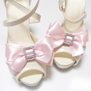 Satin Bow Shoe Clips,set Of 2