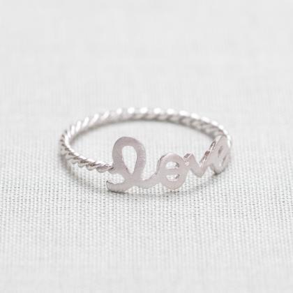 Love Word Ring In Silver