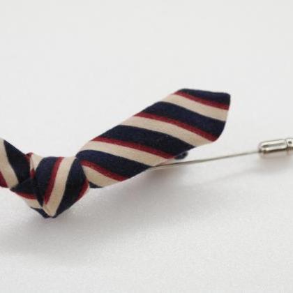 Mini Stripe tie bow Men's Boutonnie..