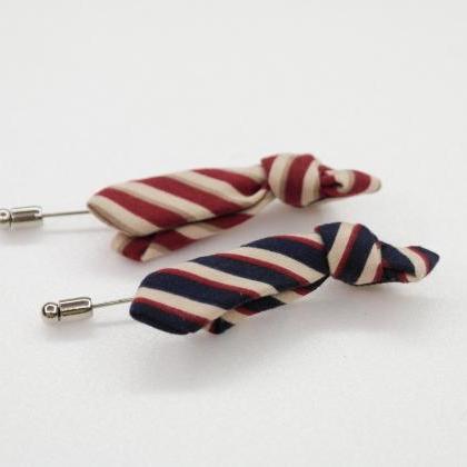 Mini Stripe tie bow Men's Boutonnie..