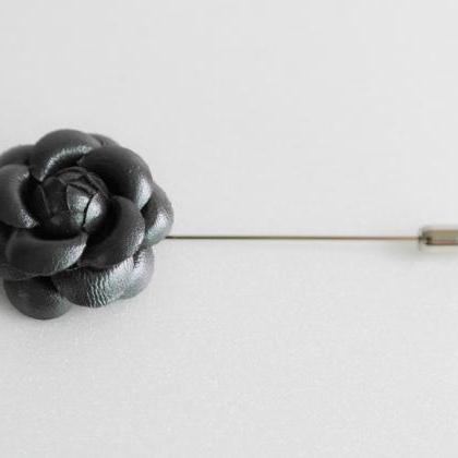 Leather Camellia Flower Boutonniere/buttonhole For..