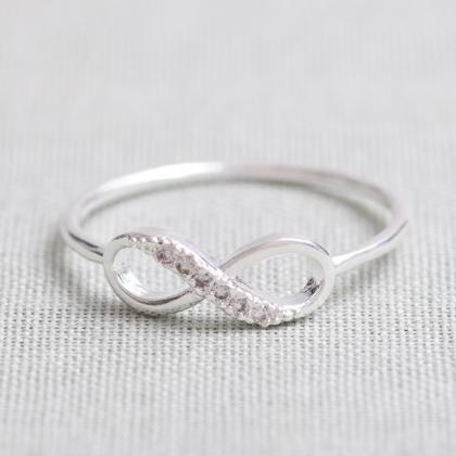 Us 5 Size-delicate Infinity Ring In Silver