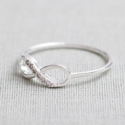 Us 5 Size-delicate Infinity Ring In Silver