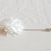 KAYLA-Ivory Men's flower Boutonniere / Buttonhole for wedding,Lapel pin,tie pin
