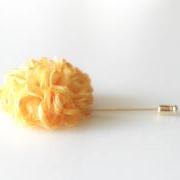 ESTHER-Yellow Men's flower Boutonniere/Buttonhole for wedding,Lapel pin,hat pin,tie pin