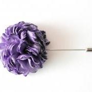 ESTHER-Purple Men's flower Boutonniere/Buttonhole for wedding,Lapel pin,hat pin,tie pin