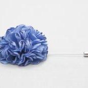 ESTHER-Blue Men's flower Boutonniere/Buttonhole for wedding,Lapel pin,hat pin,tie pin