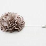 ESTHER-taupe Brown Men's flower Boutonniere/Buttonhole for wedding,Lapel pin,hat pin,tie pin