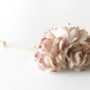 ESTHER-Cafe latte Men's flower Boutonniere/Buttonhole for wedding,Lapel pin,hat pin,tie pin