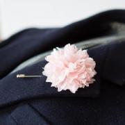 JOSHUA -Peach Pink chiffon Men's flower Boutonniere / Buttonhole for wedding,Lapel pin,tie pin