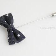 Mini Polka dot Bow Men's Boutonniere / Buttonhole For Wedding,Lapel Pin,Tie Pin
