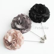 PINK-soft satin blossom Men's Flower Boutonniere / Buttonhole For Wedding,Lapel Pin,Tie Pin