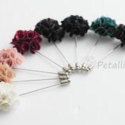 Satin mini bouquet Men's Flower Boutonniere / Buttonhole For Wedding,Lapel Pin,Tie Pin