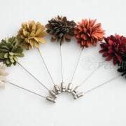 Suede chrysanthemum Men's Flower Boutonniere / Buttonhole For Wedding,Lapel Pin,Tie Pin