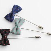 Mini Polka dot Bow Men's Flower Boutonniere / Buttonhole For Wedding,Lapel Pin,Tie Pin