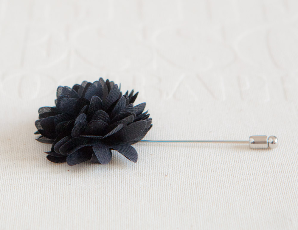 Kayla-black Men's Flower Boutonniere / Buttonhole For Wedding,lapel Pin,tie Pin