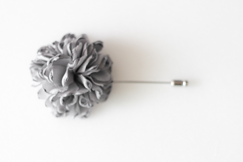 Esther-grey Men's Flower Boutonniere/buttonhole For Wedding,lapel Pin,hat Pin,tie Pin