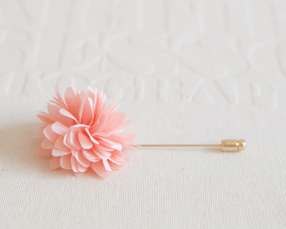 Kayla-peach Pink Men's Flower Boutonniere / Buttonhole For Wedding,lapel Pin,tie Pin