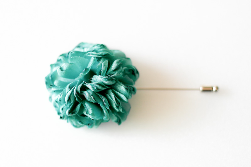 Esther-teal Green Men's Flower Boutonniere/buttonhole For Wedding,lapel Pin,hat Pin,tie Pin