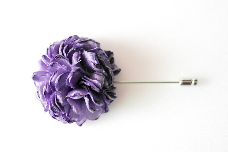 Esther-light Purple Men's Flower Boutonniere/buttonhole For Wedding,lapel Pin,hat Pin,tie Pin
