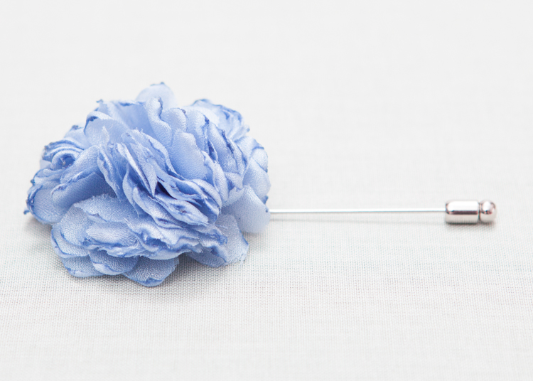 Esther-light Blue Men's Flower Boutonniere/buttonhole For Wedding,lapel Pin,hat Pin,tie Pin