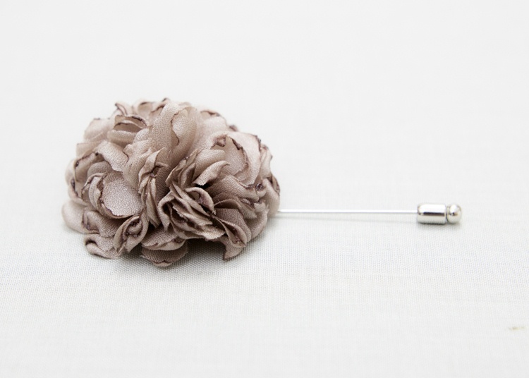 Esther-taupe Brown Men's Flower Boutonniere/buttonhole For Wedding,lapel Pin,hat Pin,tie Pin