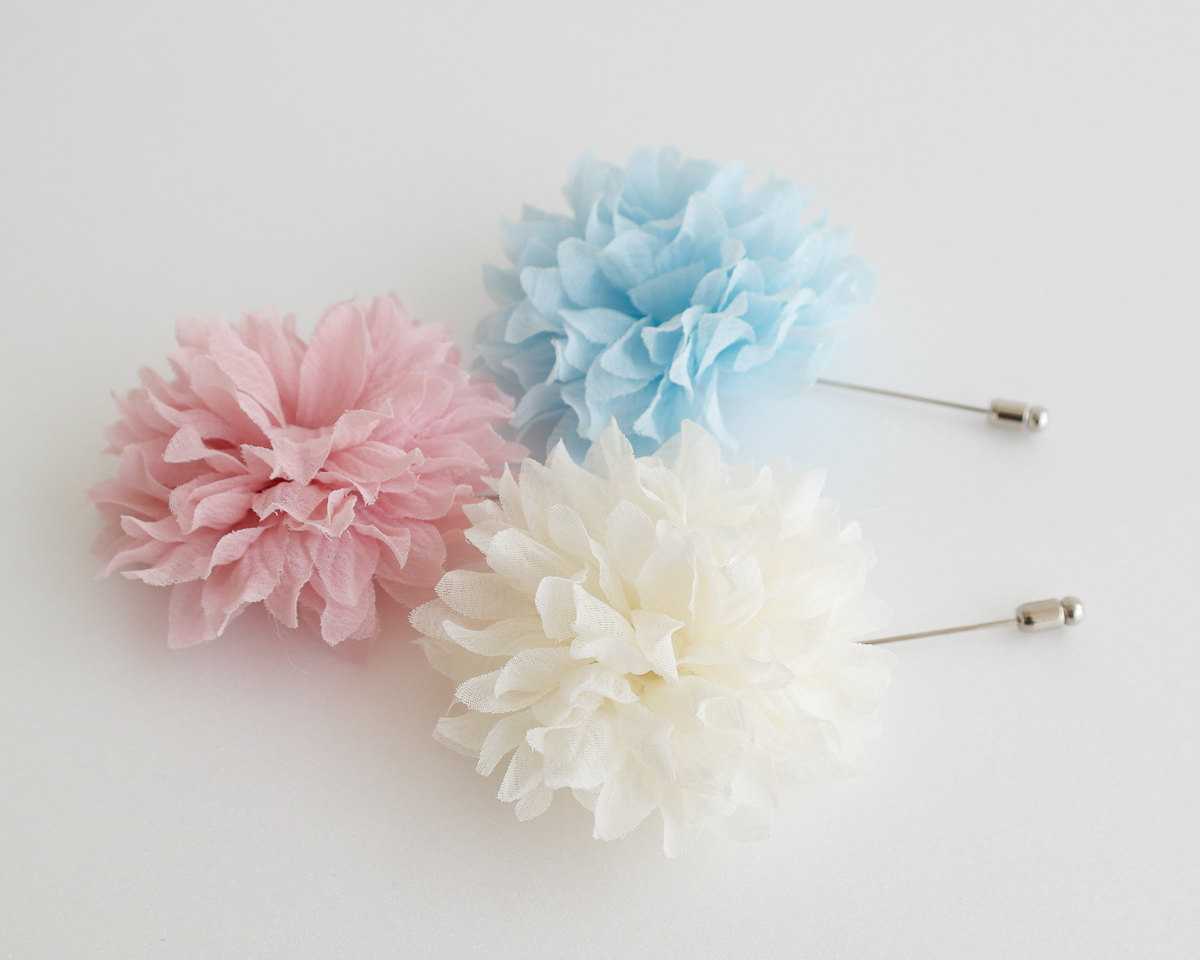 Joshua - Chiffon Men's Flower Boutonniere / Buttonhole For Wedding,lapel Pin,tie Pin