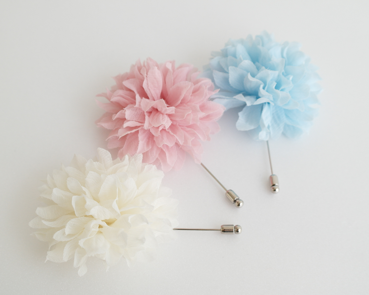 Joshua -chiffon Men's Flower Boutonniere / Buttonhole For Wedding,lapel Pin,tie Pin