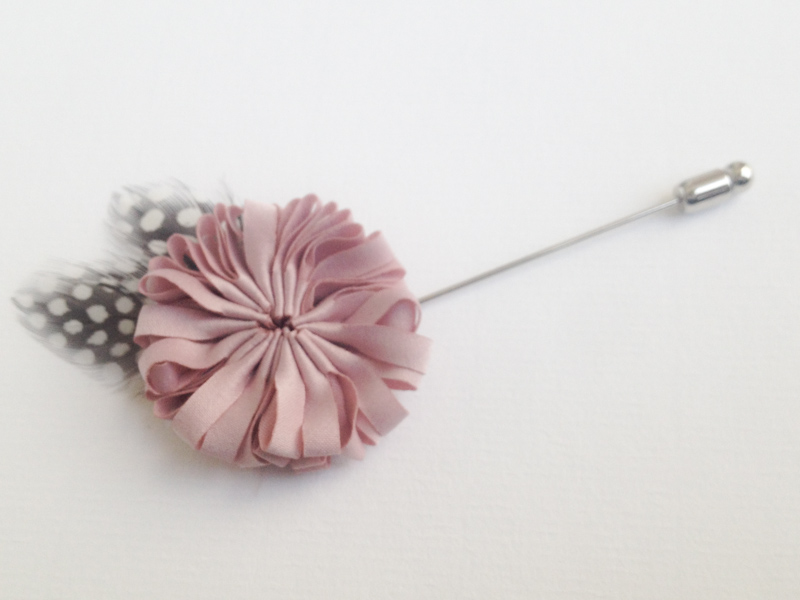 Blossom Feather Dusty Pink Flower Men's Flower Boutonniere / Buttonhole For Wedding,lapel Pin,tie Pin