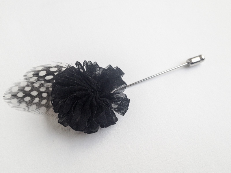 Blossom Featherblack Flower Men's Flower Boutonniere / Buttonhole For Wedding,lapel Pin,tie Pin