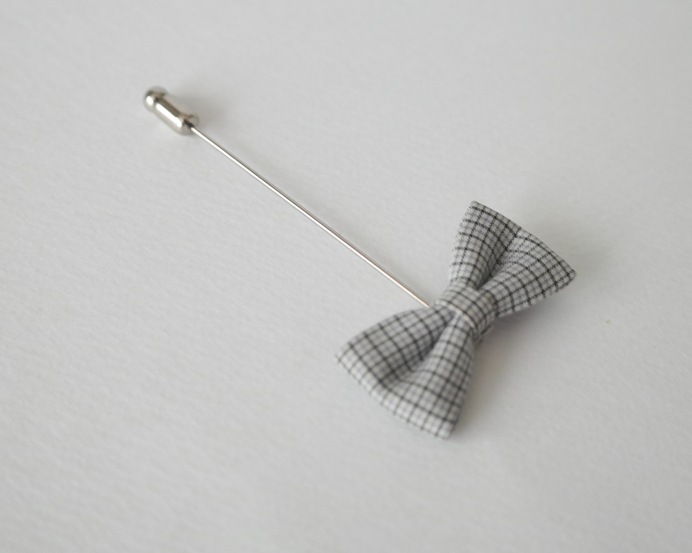 Mini Check Black Bow Men's Flower Boutonniere / Buttonhole For Wedding,lapel Pin,tie Pin
