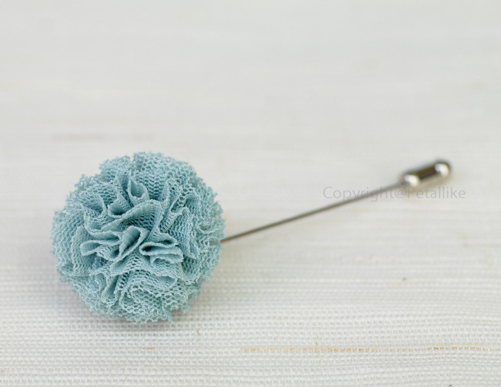 Pom Pom Tulle Dusty Mint Men's Flower Boutonniere / Buttonhole For Wedding,lapel Pin,tie Pin
