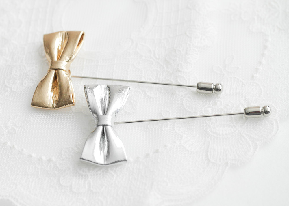 Mini Shinny Bow Men's Flower Boutonniere / Buttonhole For Wedding,lapel Pin,tie Pin