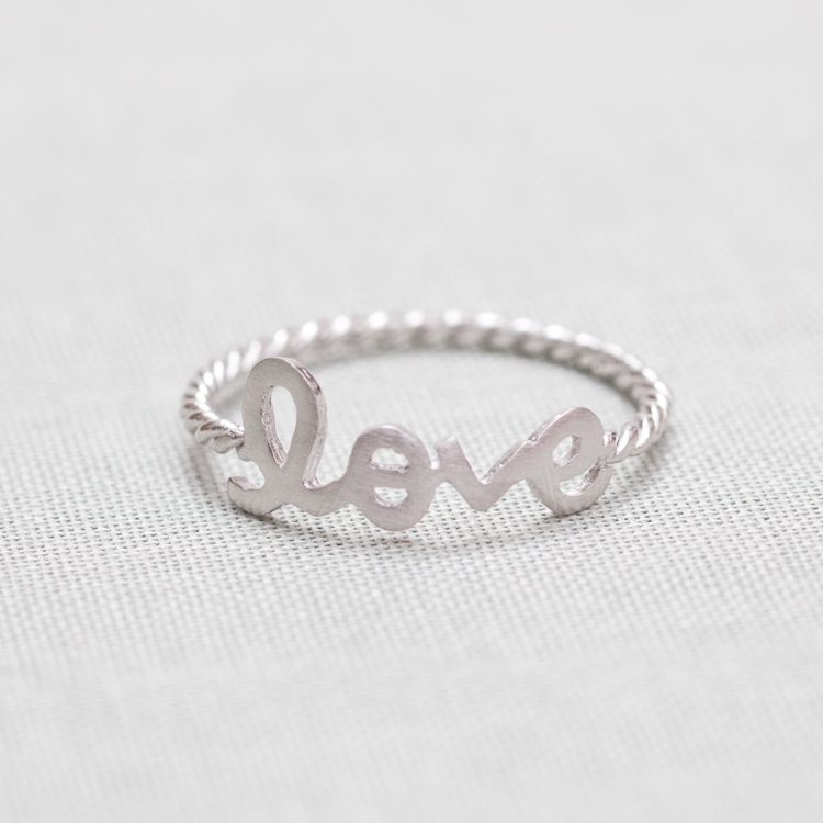 Love Word Ring In Silver