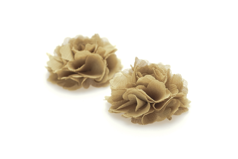 1 Pair (set Of 2) Moss Green Chiffon Flower Shoe Clips For Bridal Wedding /choose Your Color