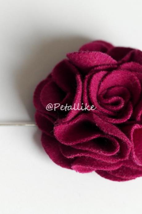 Wool fabric Flower Boutonniere/Buttonhole For Wedding,Lapel Pin,Hat Pin,Tie Pin