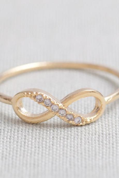 US 10 Size-Delicate Infinity Ring in Gold only