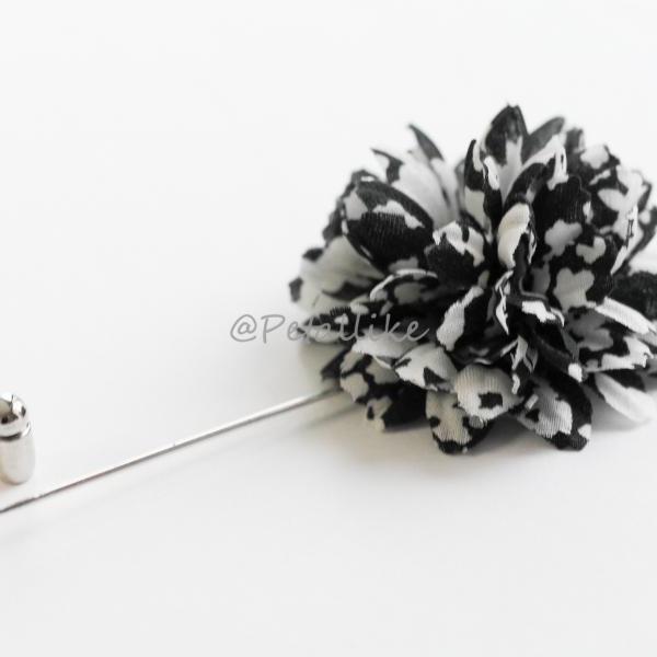 Black and White pattern Men's flower Boutonniere/Buttonhole for wedding,Lapel pin,hat pin,tie pin