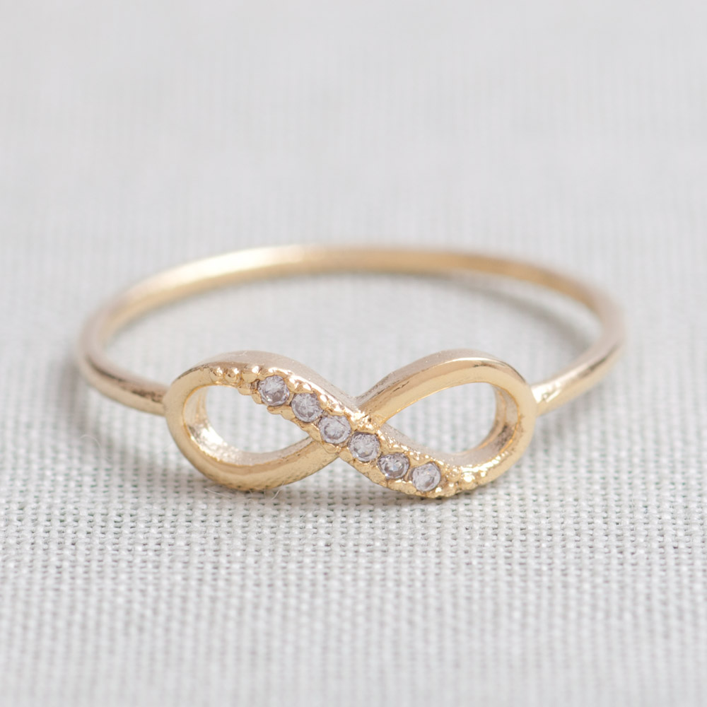 Us 10 Size-delicate Infinity Ring In Gold Only on Luulla